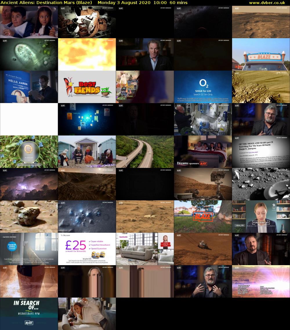Ancient Aliens: Destination Mars (Blaze) Monday 3 August 2020 10:00 - 11:00
