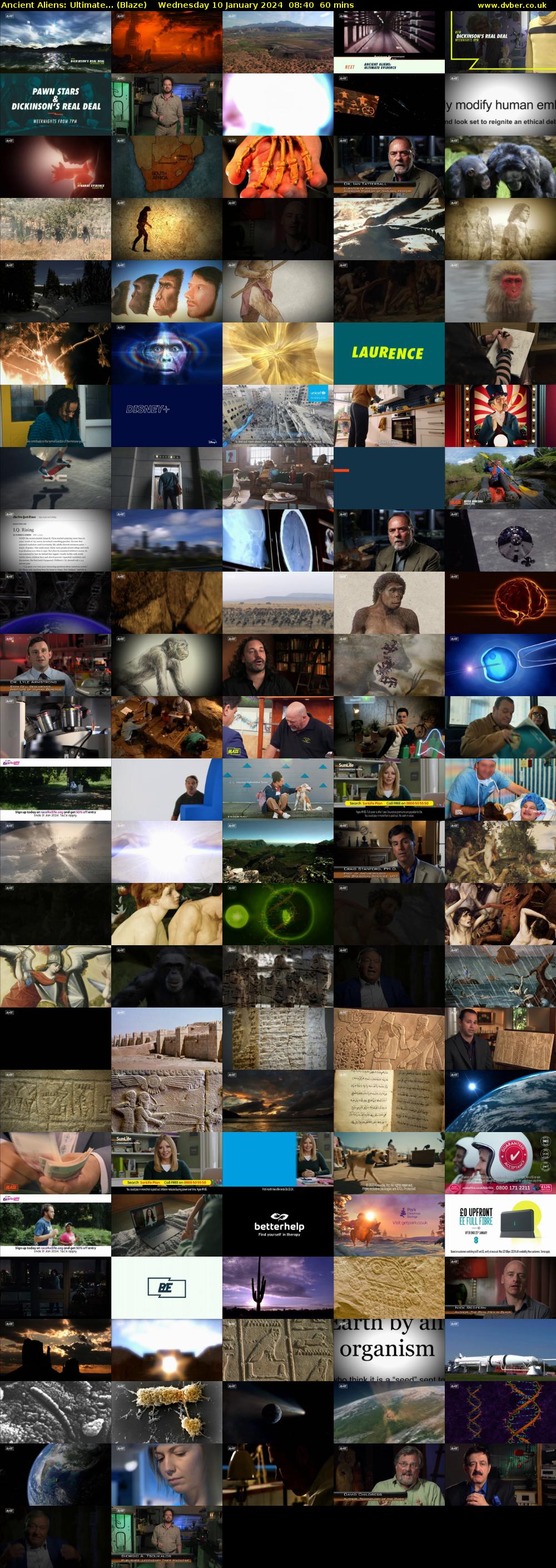 Ancient Aliens: Ultimate... (Blaze) Wednesday 10 January 2024 08:40 - 09:40