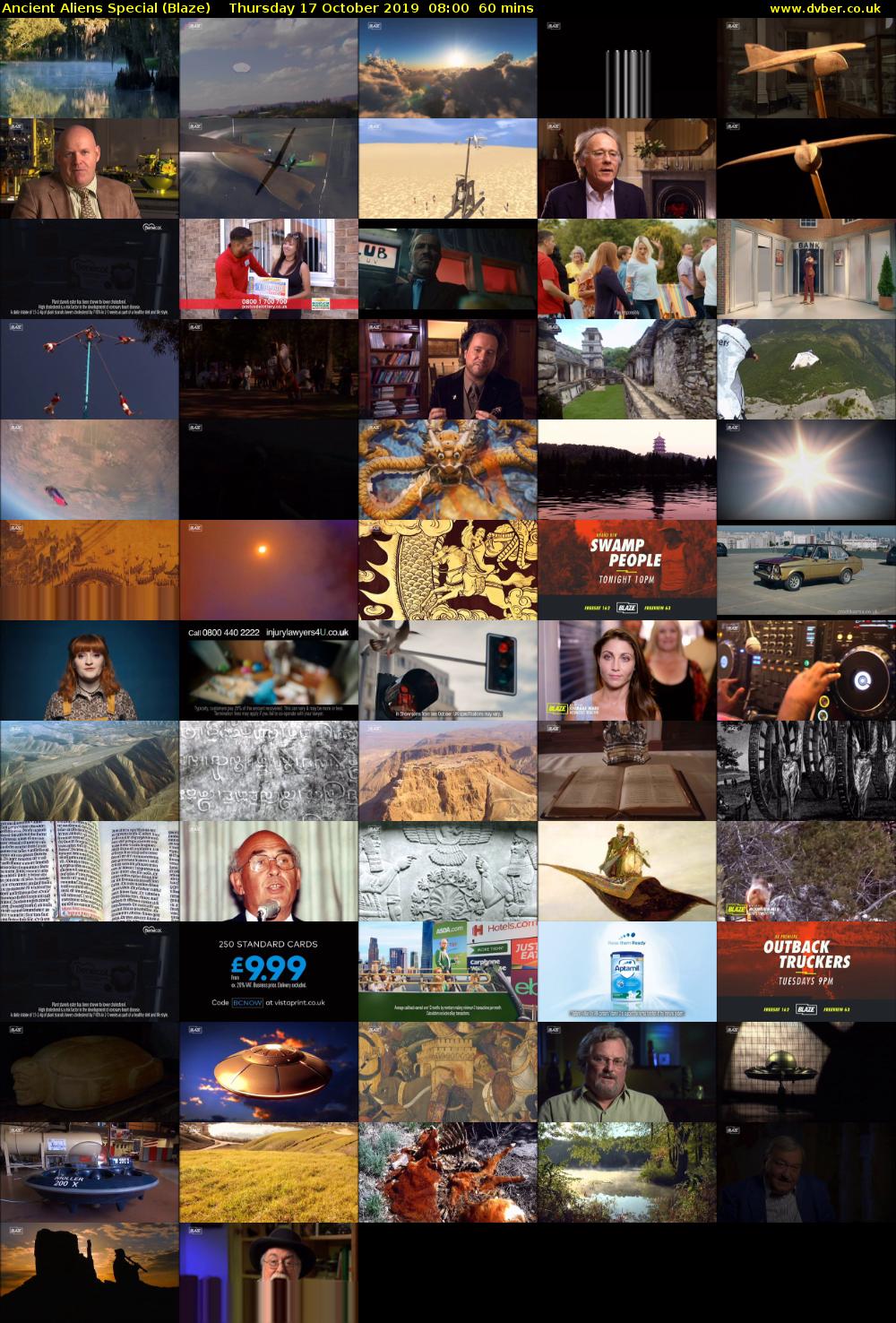 Ancient Aliens Special (Blaze) Thursday 17 October 2019 08:00 - 09:00
