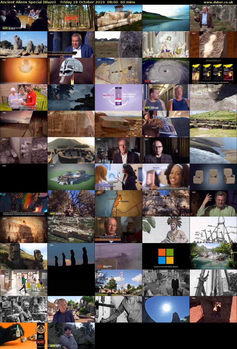 Ancient Aliens Special (Blaze) Friday 18 October 2019 08:00 - 09:00