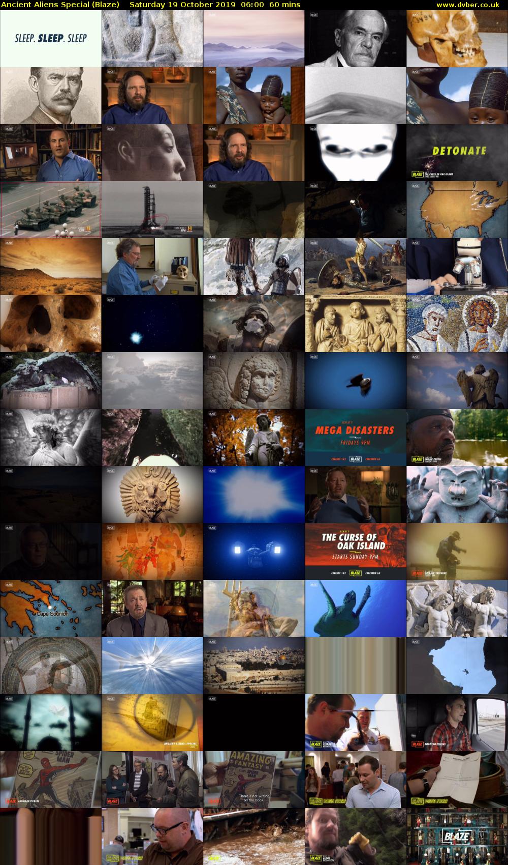 Ancient Aliens Special (Blaze) Saturday 19 October 2019 06:00 - 07:00