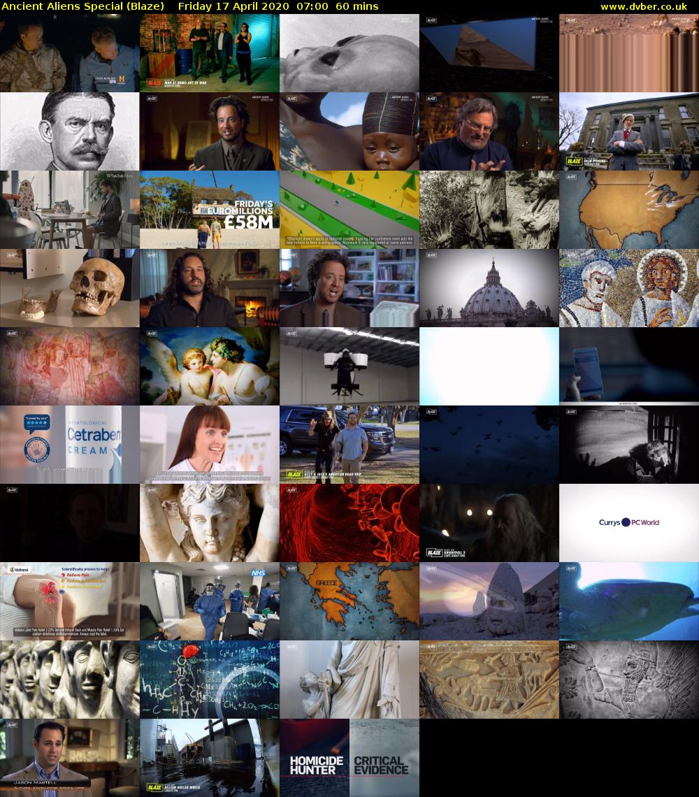 Ancient Aliens Special (Blaze) Friday 17 April 2020 07:00 - 08:00