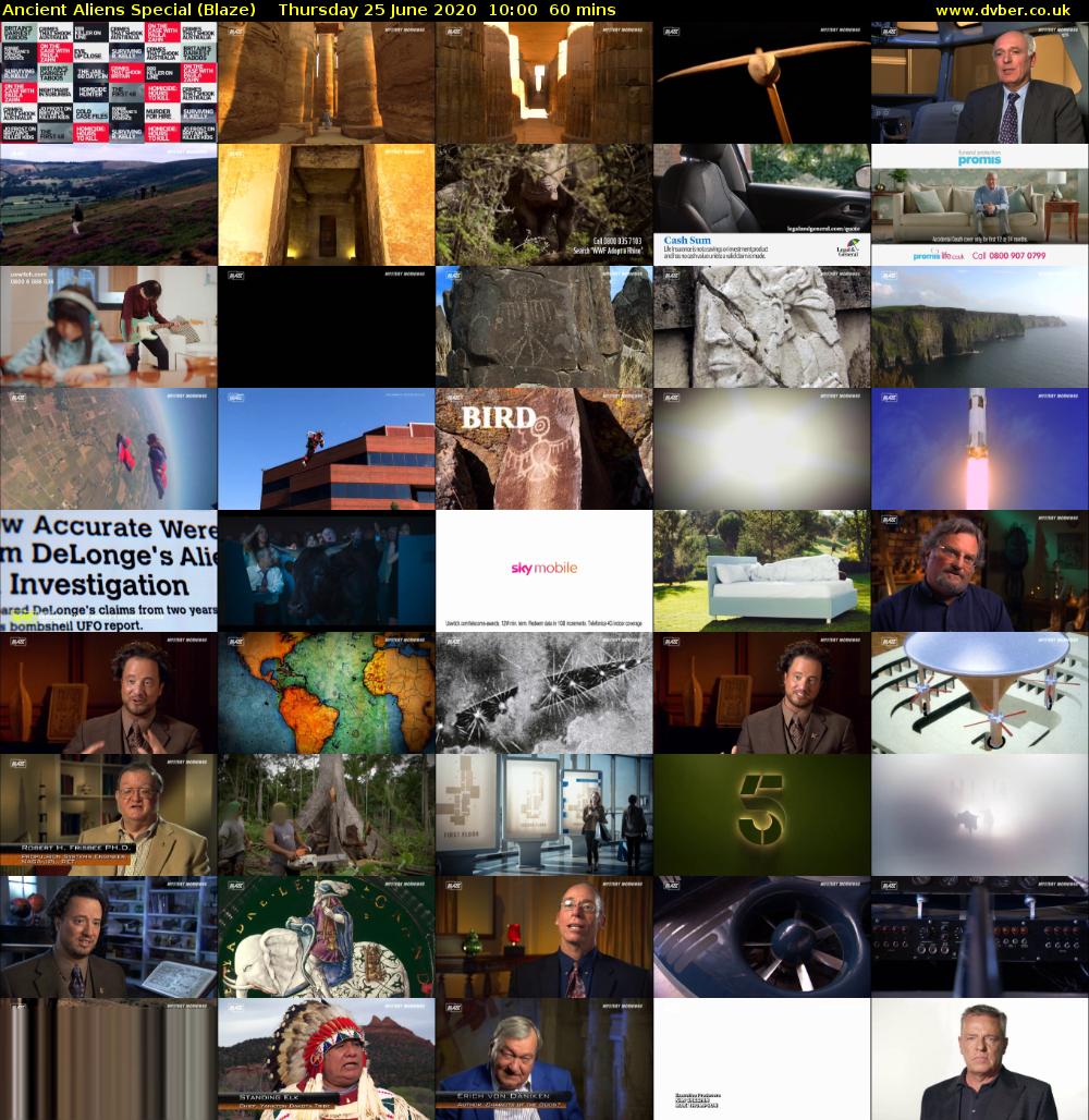 Ancient Aliens Special (Blaze) Thursday 25 June 2020 10:00 - 11:00