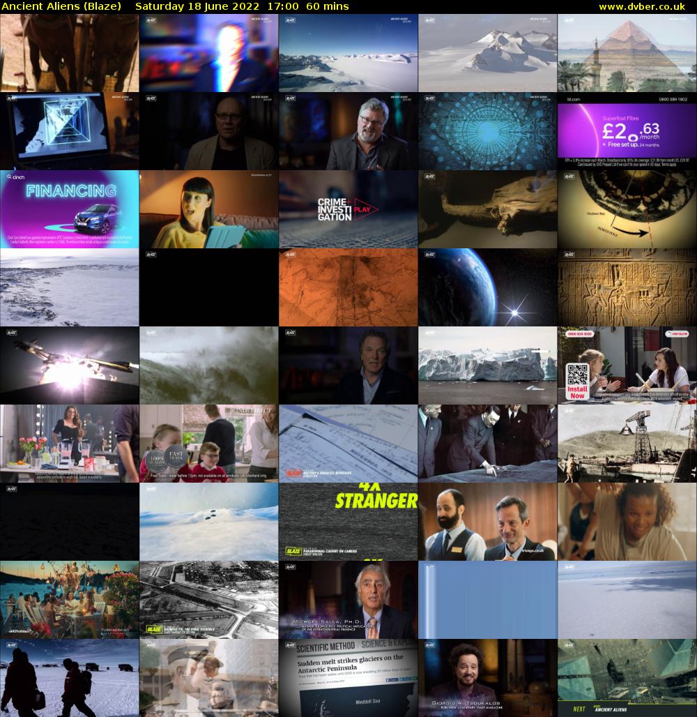 Ancient Aliens (Blaze) Saturday 18 June 2022 17:00 - 18:00