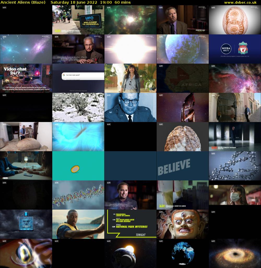 Ancient Aliens (Blaze) Saturday 18 June 2022 19:00 - 20:00