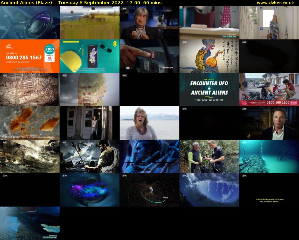 Ancient Aliens (Blaze) Tuesday 6 September 2022 17:00 - 18:00