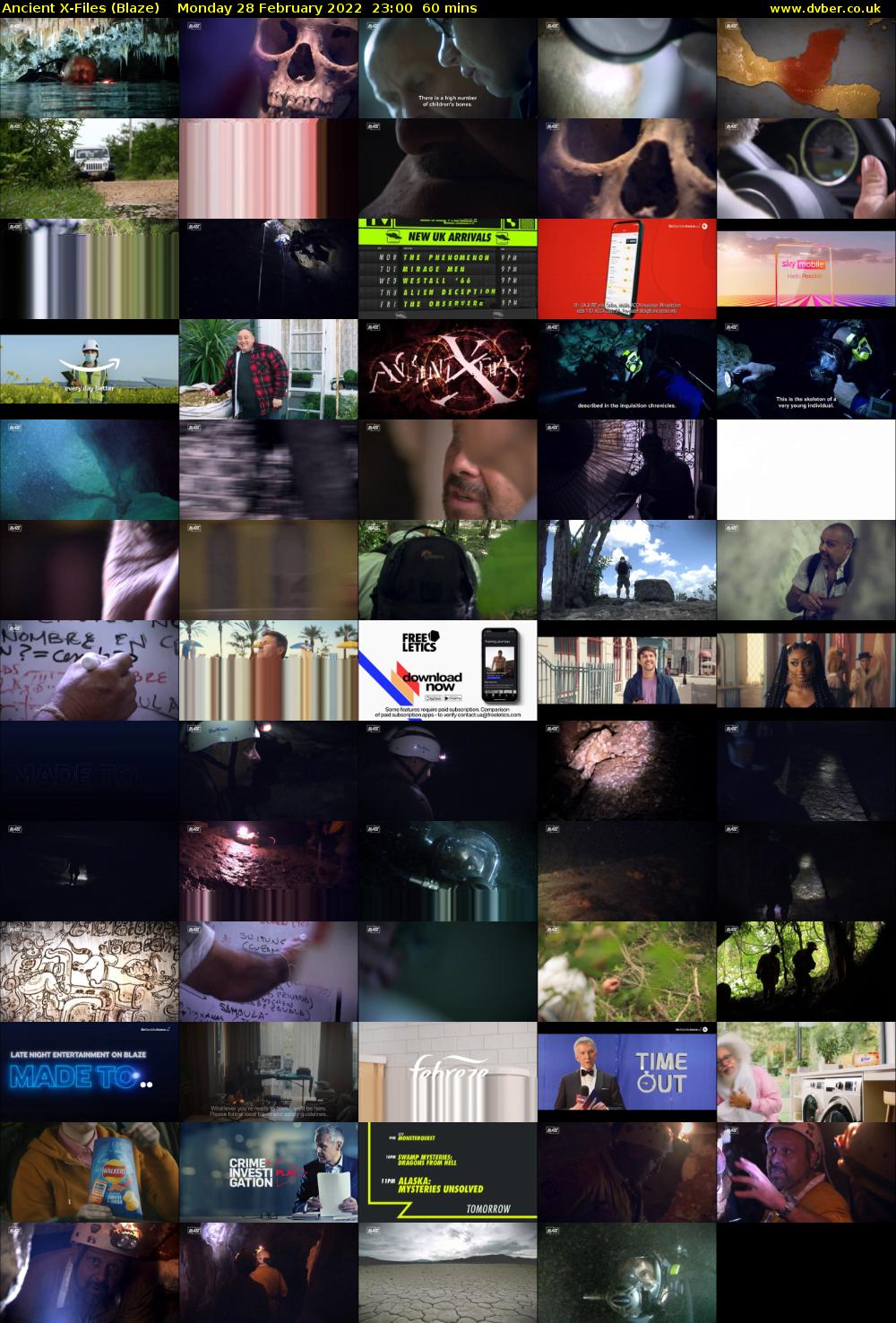 Ancient X-Files (Blaze) Monday 28 February 2022 23:00 - 00:00