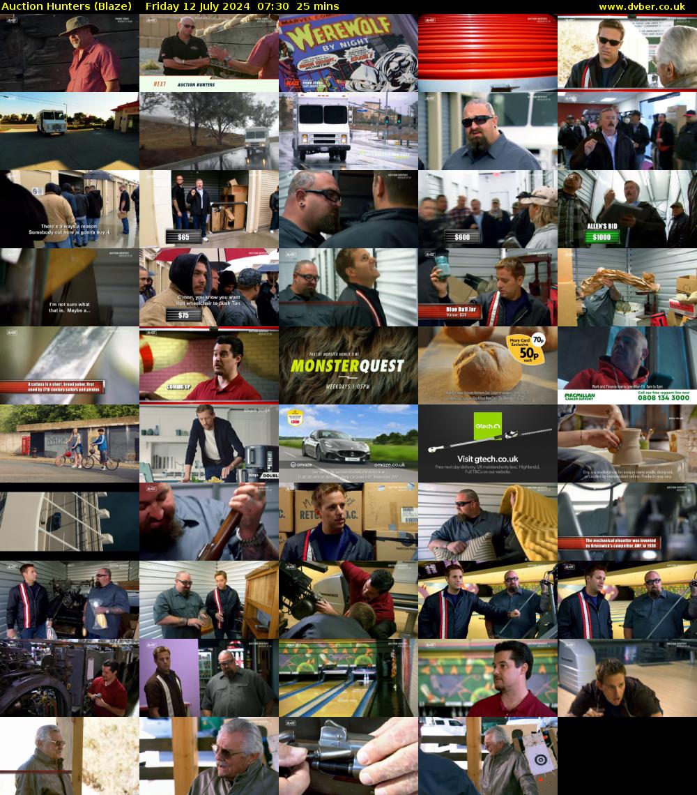 Auction Hunters (Blaze) Friday 12 July 2024 07:30 - 07:55