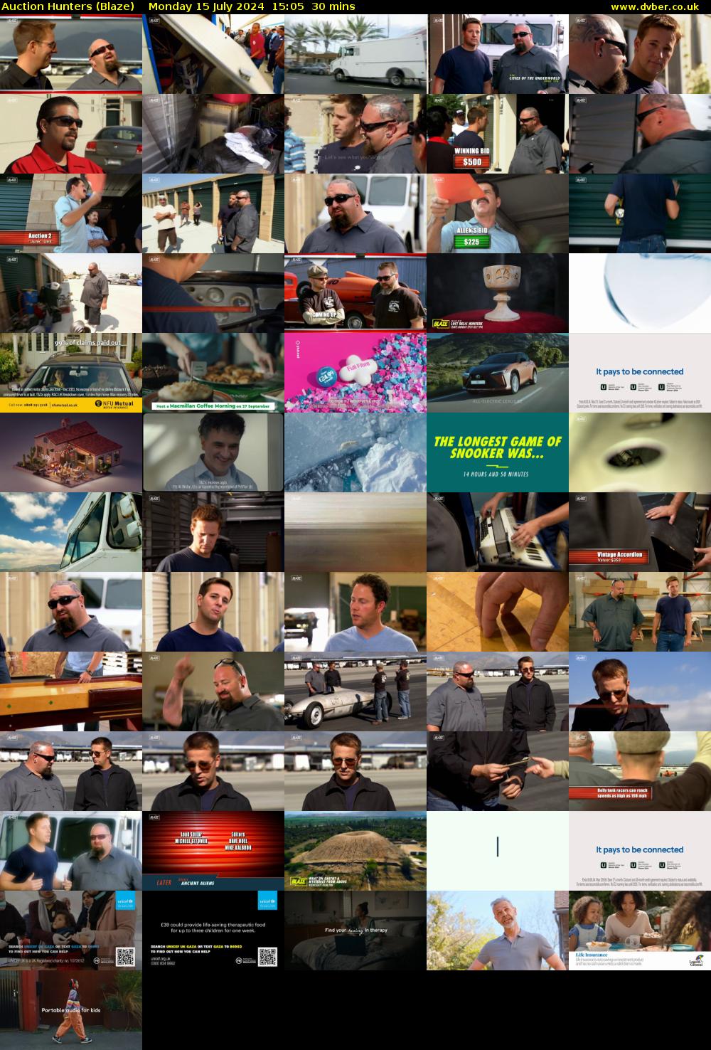 Auction Hunters (Blaze) Monday 15 July 2024 15:05 - 15:35