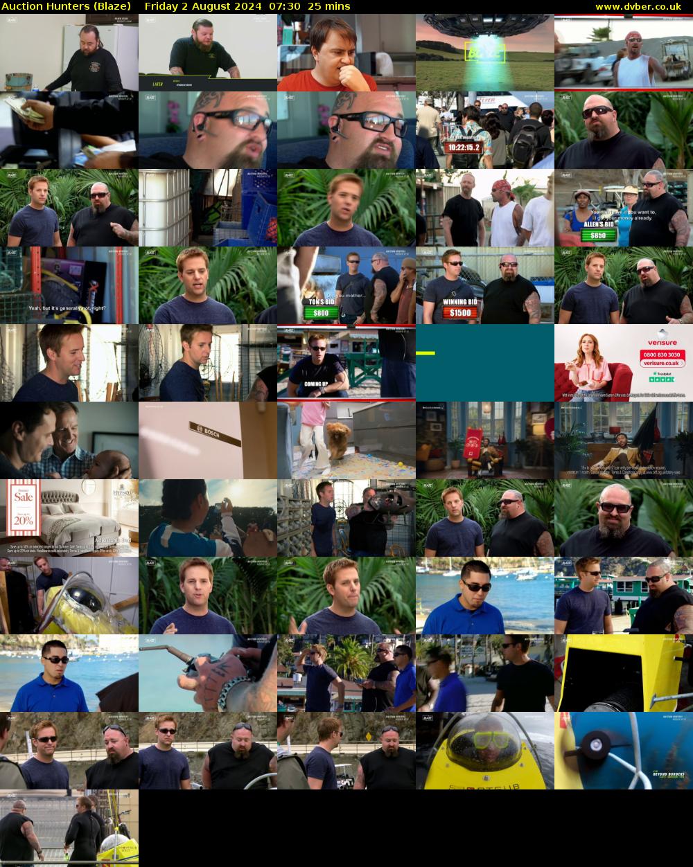 Auction Hunters (Blaze) Friday 2 August 2024 07:30 - 07:55