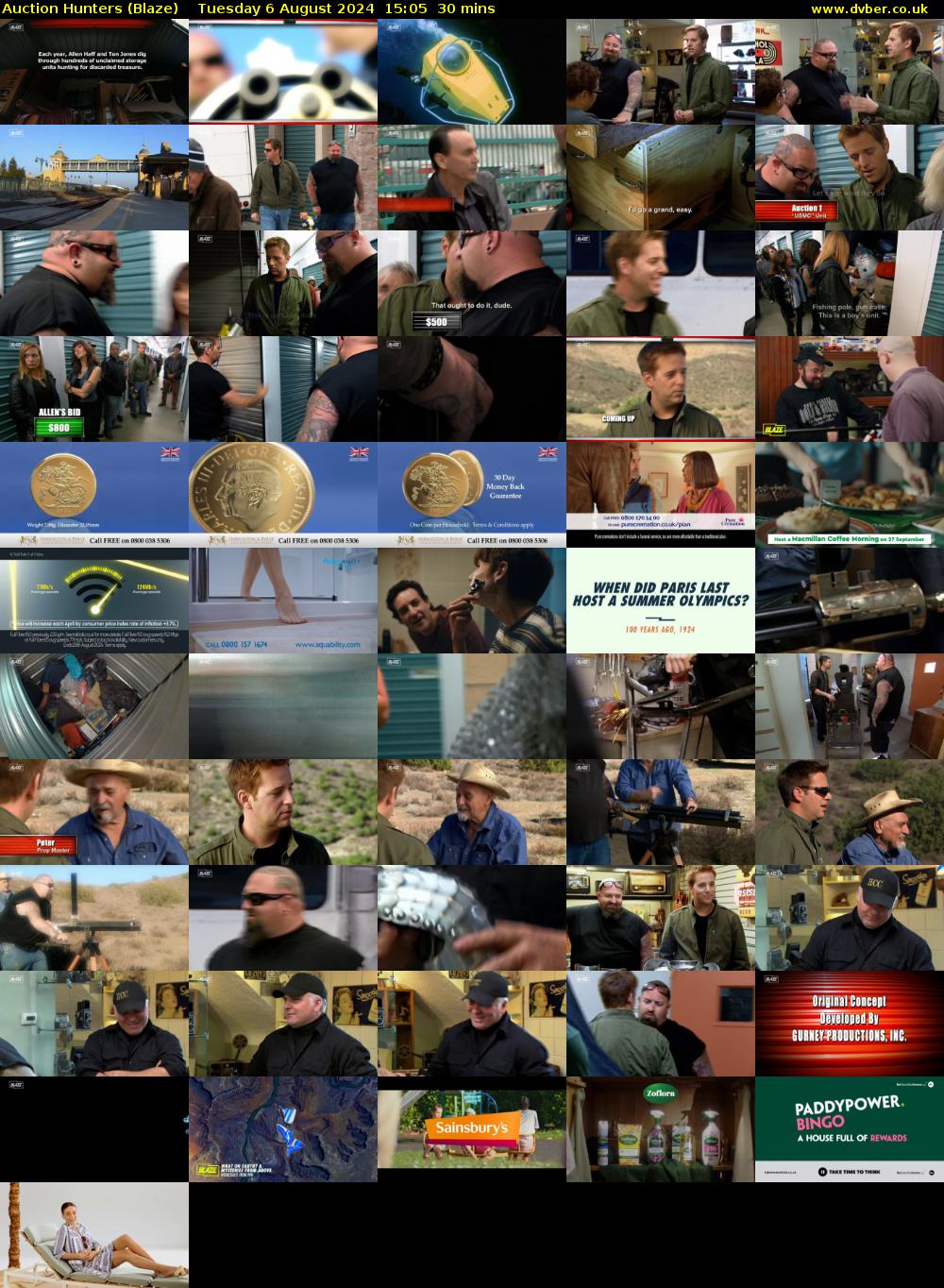 Auction Hunters (Blaze) Tuesday 6 August 2024 15:05 - 15:35