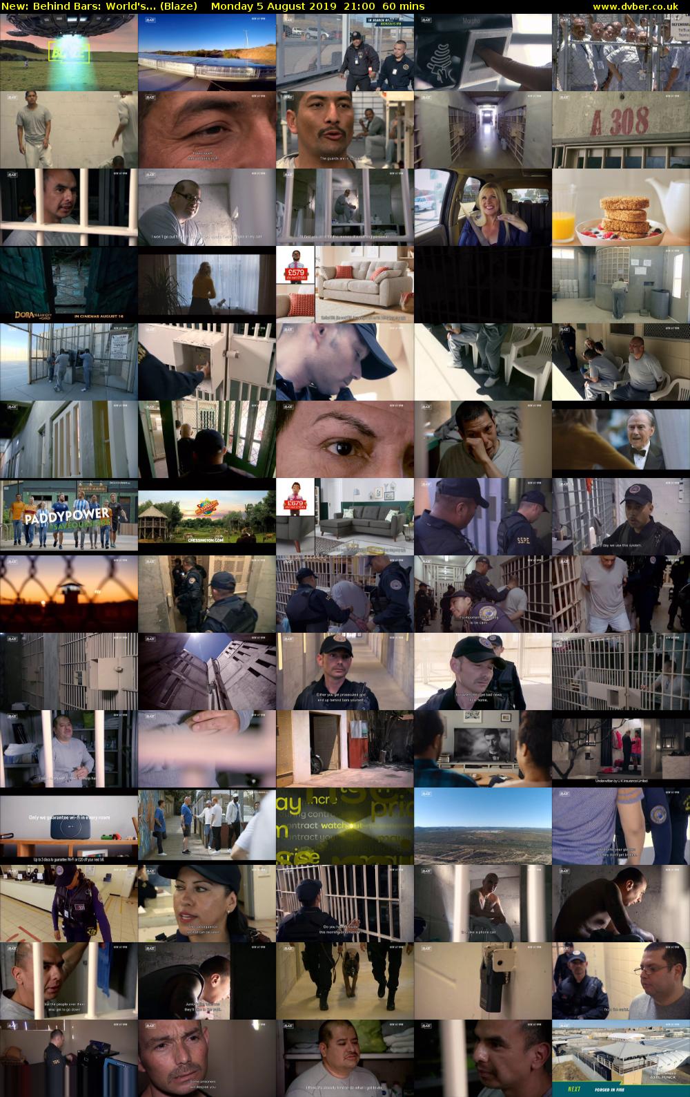 Behind Bars: World's... (Blaze) Monday 5 August 2019 21:00 - 22:00