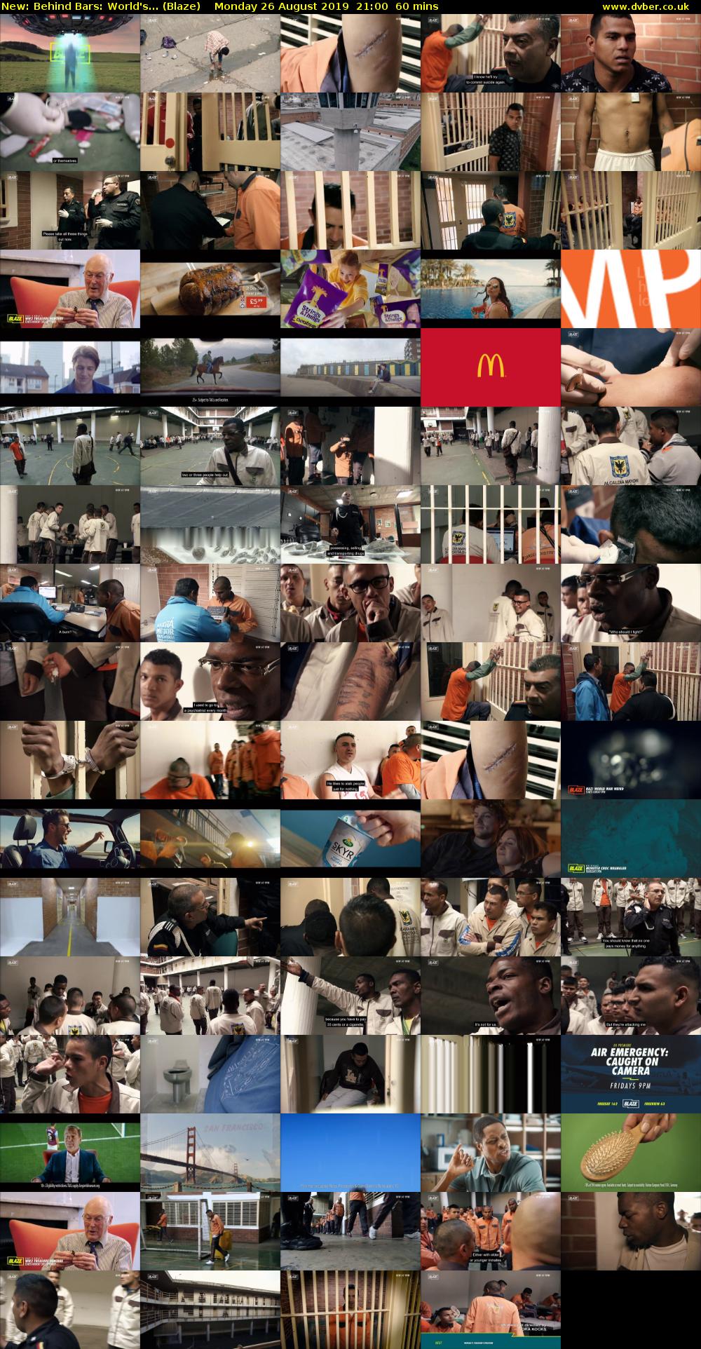 Behind Bars: World's... (Blaze) Monday 26 August 2019 21:00 - 22:00