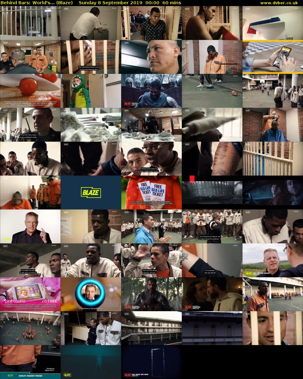 Behind Bars: World's... (Blaze) Sunday 8 September 2019 00:00 - 01:00