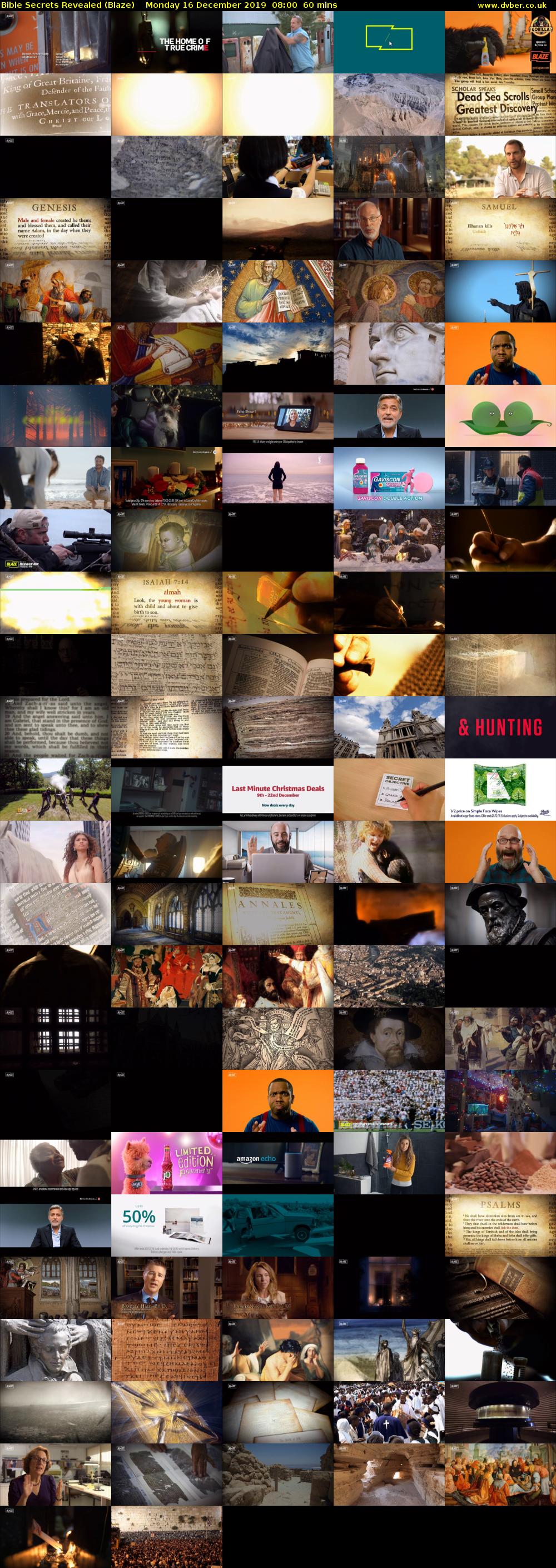 Bible Secrets Revealed (Blaze) Monday 16 December 2019 08:00 - 09:00