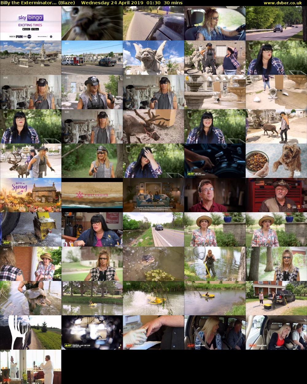 Billy the Exterminator... (Blaze) Wednesday 24 April 2019 01:30 - 02:00
