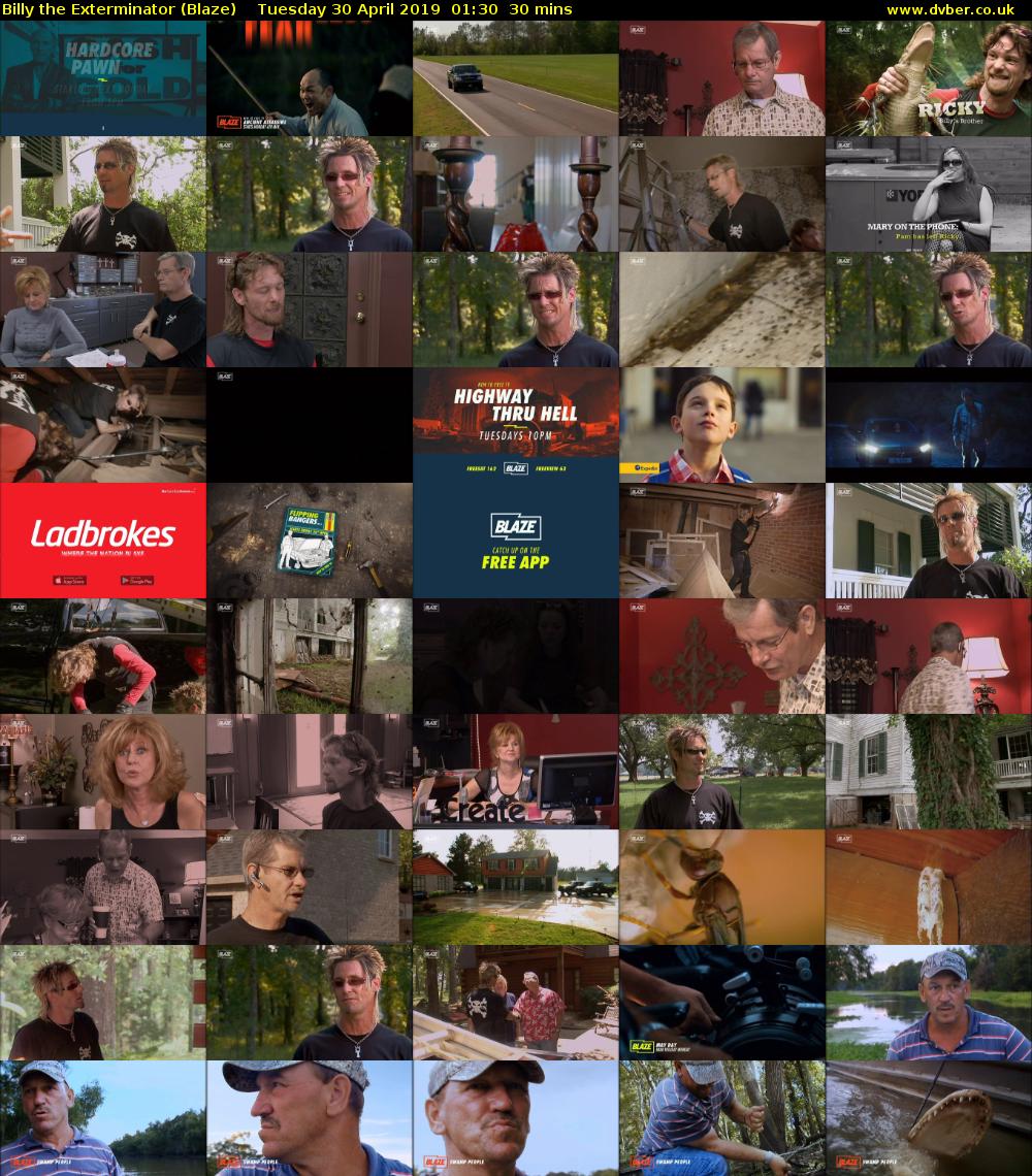 Billy the Exterminator (Blaze) Tuesday 30 April 2019 01:30 - 02:00