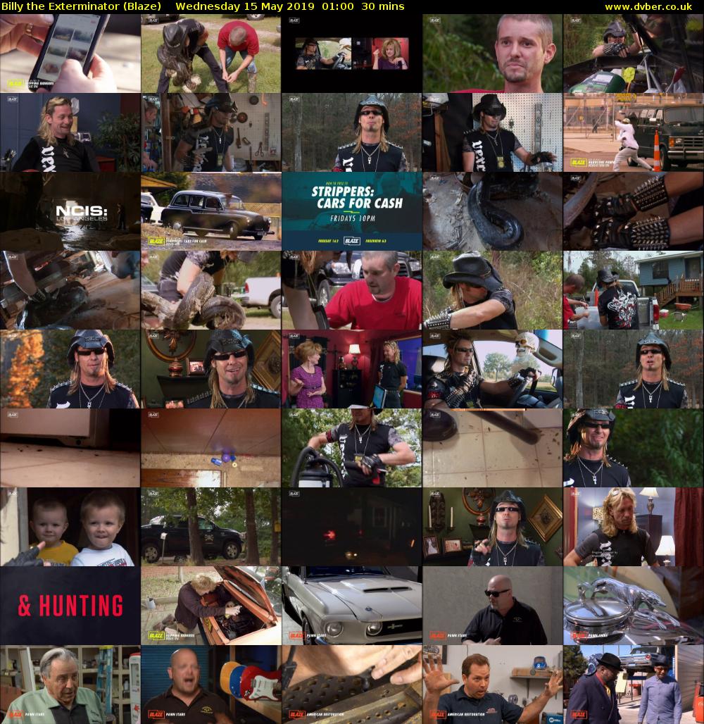 Billy the Exterminator (Blaze) Wednesday 15 May 2019 01:00 - 01:30