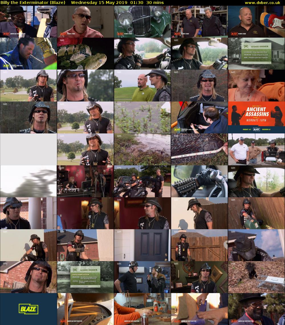 Billy the Exterminator (Blaze) Wednesday 15 May 2019 01:30 - 02:00