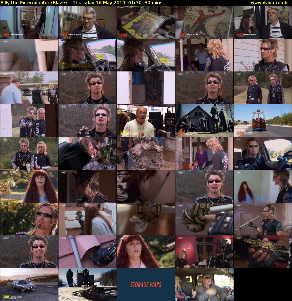 Billy the Exterminator (Blaze) Thursday 16 May 2019 01:30 - 02:00