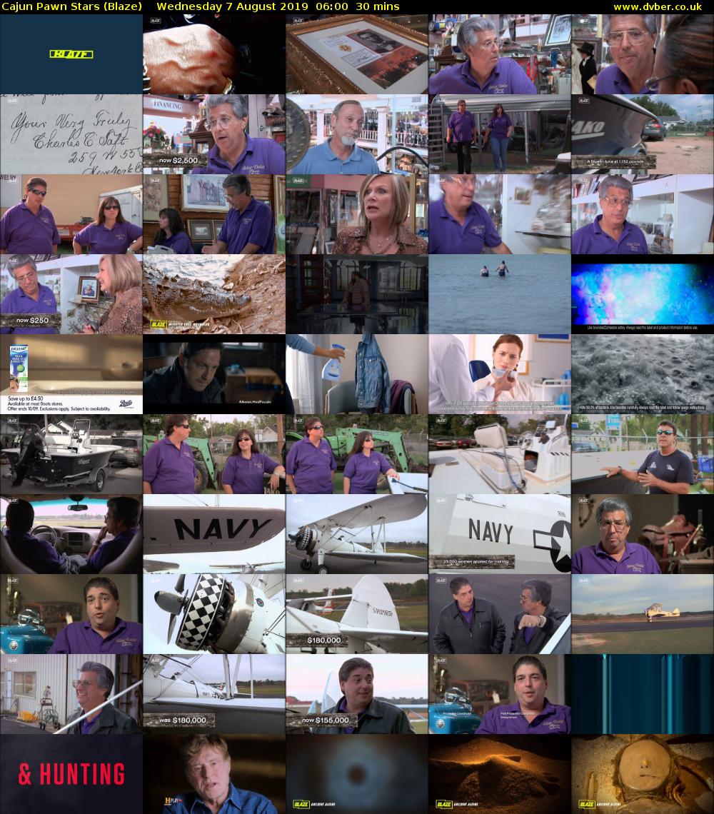 Cajun Pawn Stars (Blaze) Wednesday 7 August 2019 06:00 - 06:30