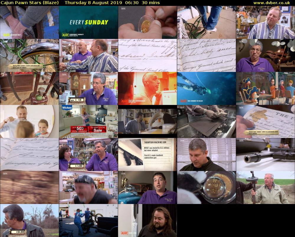Cajun Pawn Stars (Blaze) Thursday 8 August 2019 06:30 - 07:00