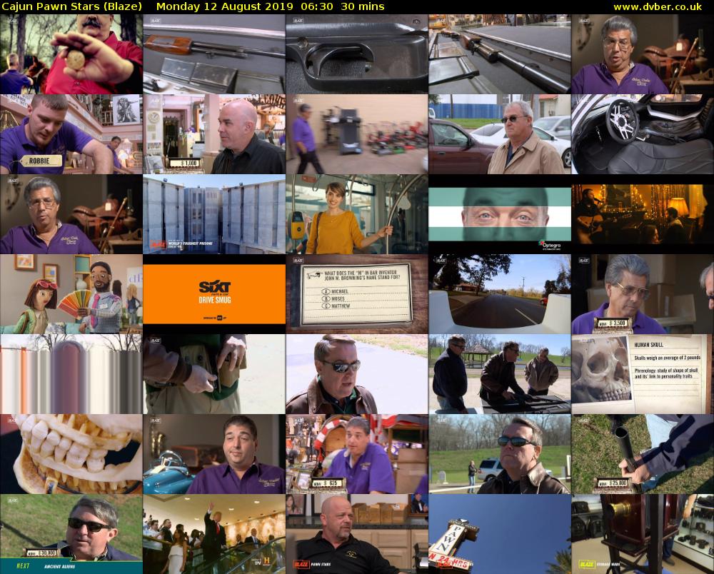 Cajun Pawn Stars (Blaze) Monday 12 August 2019 06:30 - 07:00