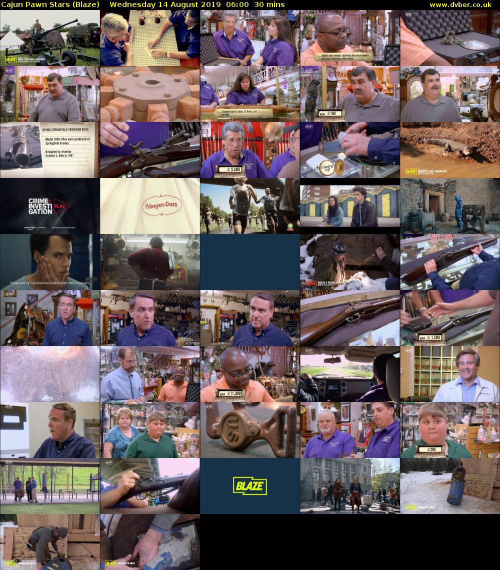 Cajun Pawn Stars (Blaze) Wednesday 14 August 2019 06:00 - 06:30
