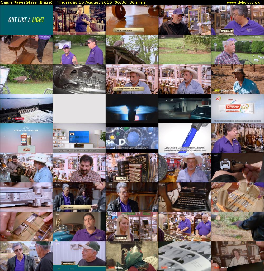 Cajun Pawn Stars (Blaze) Thursday 15 August 2019 06:00 - 06:30