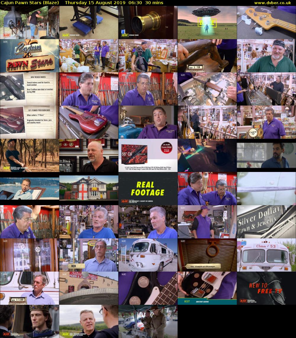 Cajun Pawn Stars (Blaze) Thursday 15 August 2019 06:30 - 07:00