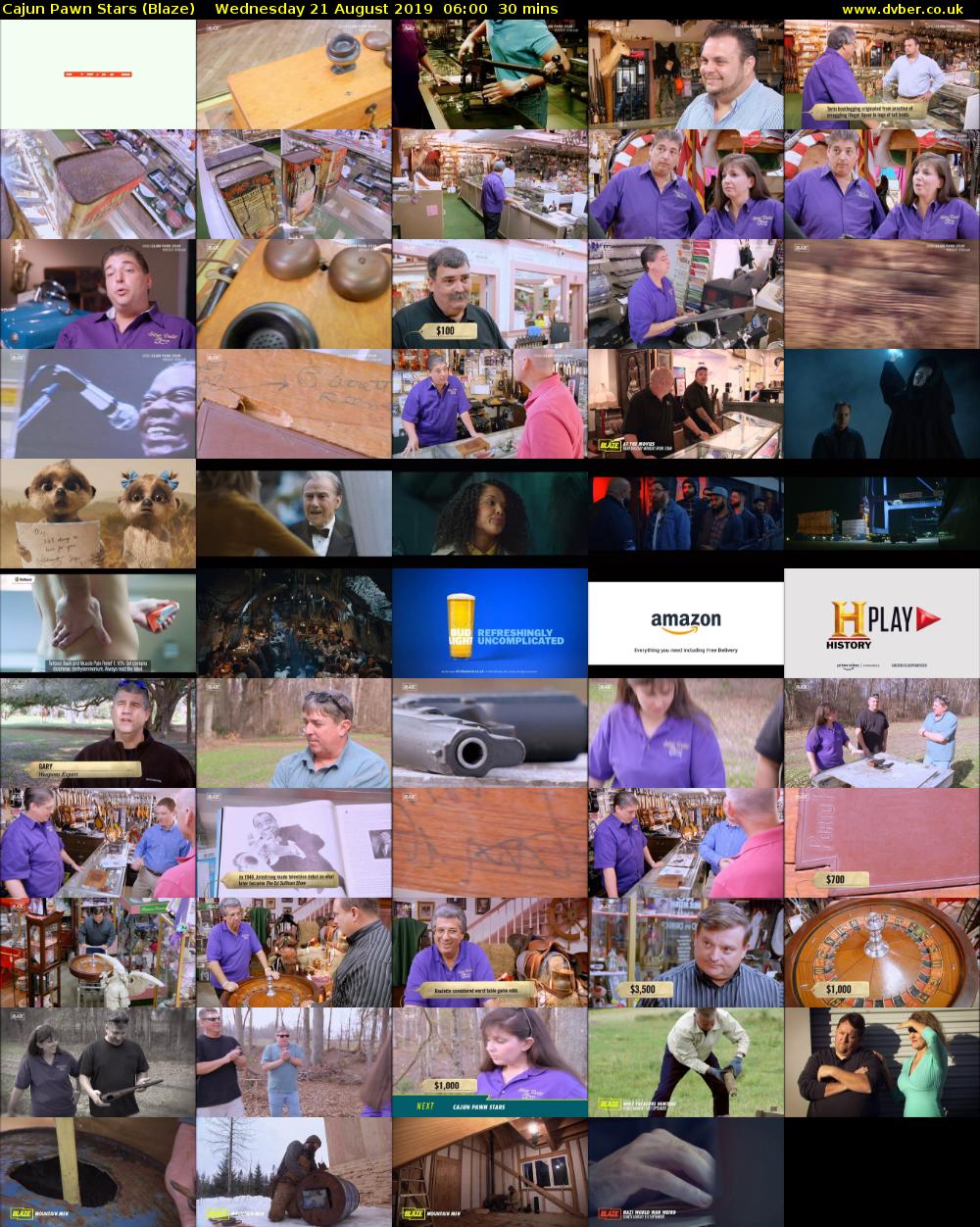 Cajun Pawn Stars (Blaze) Wednesday 21 August 2019 06:00 - 06:30