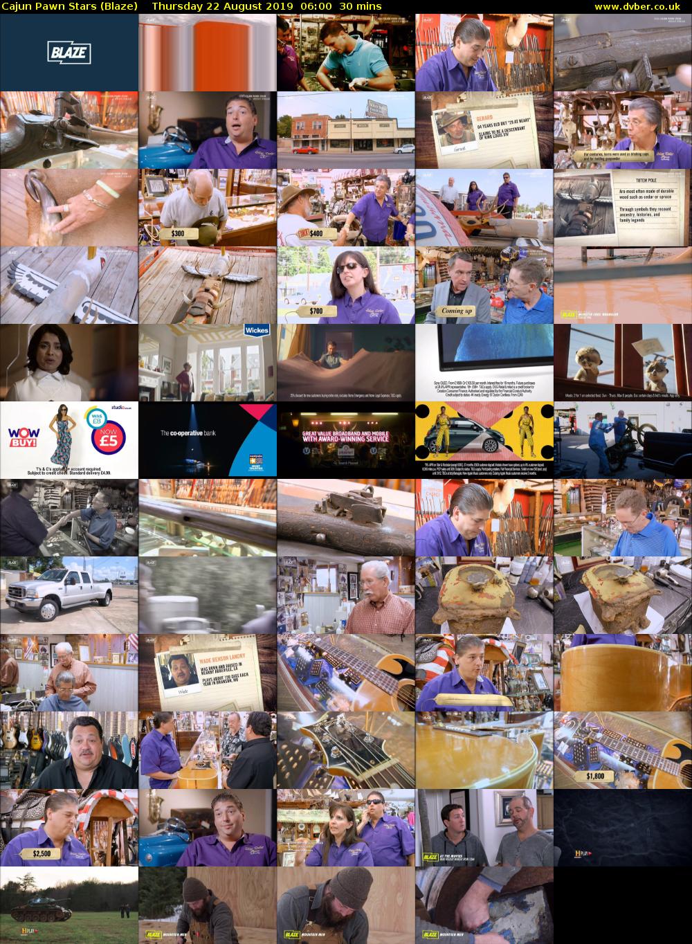 Cajun Pawn Stars (Blaze) Thursday 22 August 2019 06:00 - 06:30