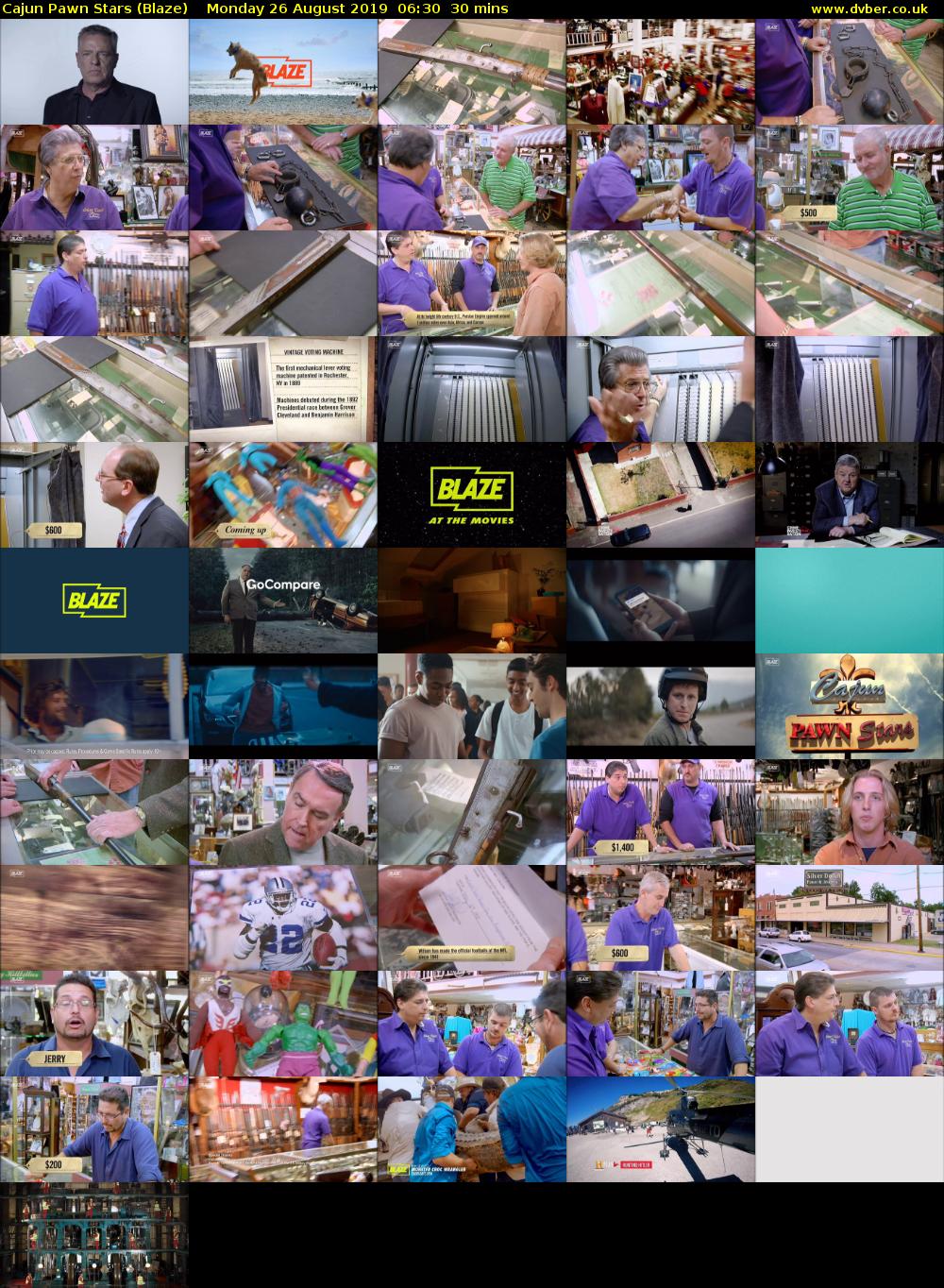 Cajun Pawn Stars (Blaze) Monday 26 August 2019 06:30 - 07:00