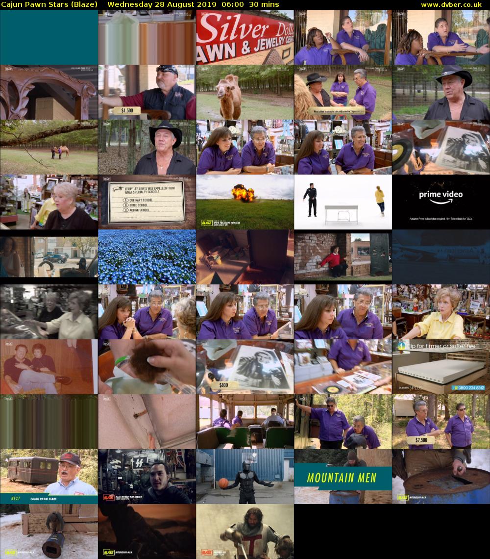 Cajun Pawn Stars (Blaze) Wednesday 28 August 2019 06:00 - 06:30