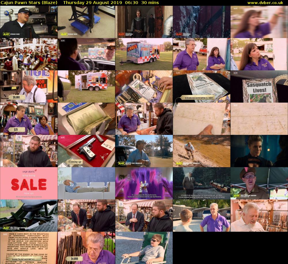 Cajun Pawn Stars (Blaze) Thursday 29 August 2019 06:30 - 07:00