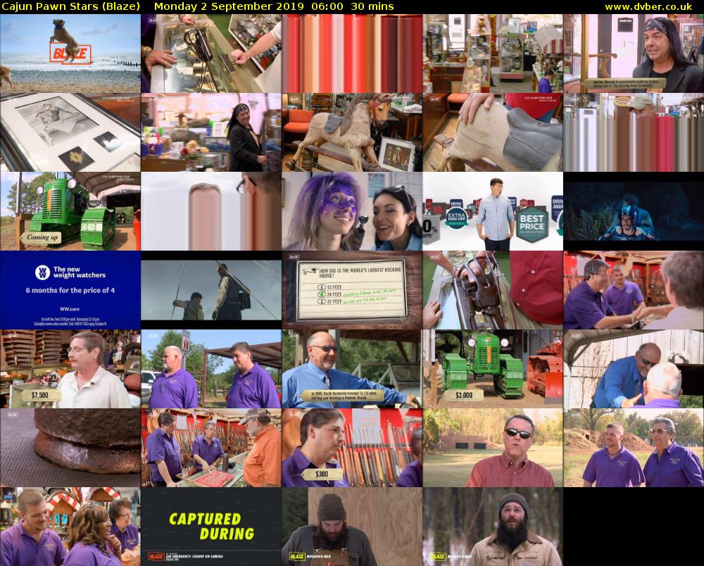 Cajun Pawn Stars (Blaze) Monday 2 September 2019 06:00 - 06:30