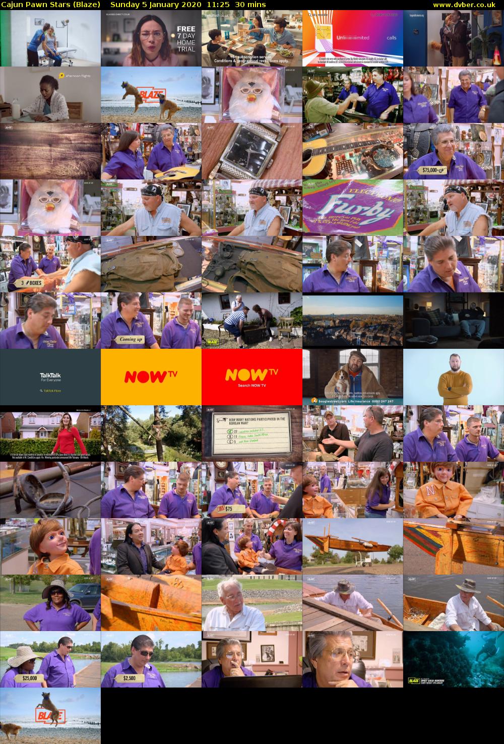 Cajun Pawn Stars (Blaze) Sunday 5 January 2020 11:25 - 11:55