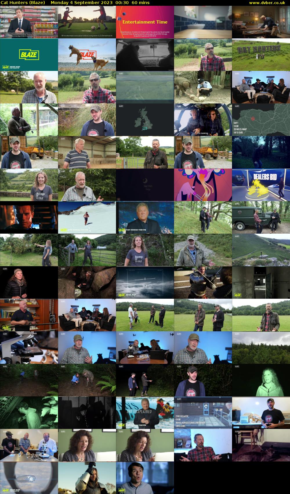 Cat Hunters (Blaze) Monday 4 September 2023 00:30 - 01:30