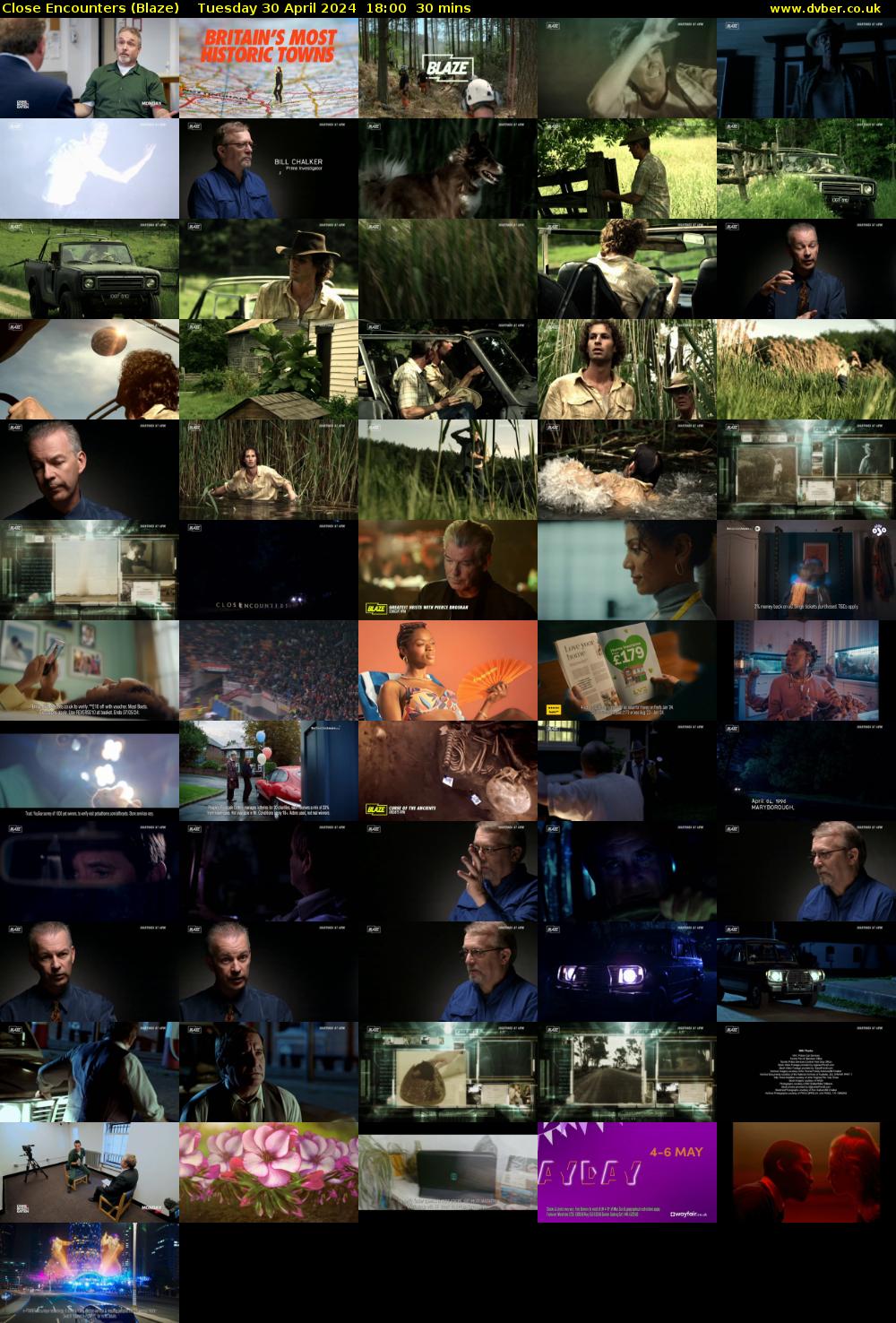Close Encounters (Blaze) Tuesday 30 April 2024 18:00 - 18:30