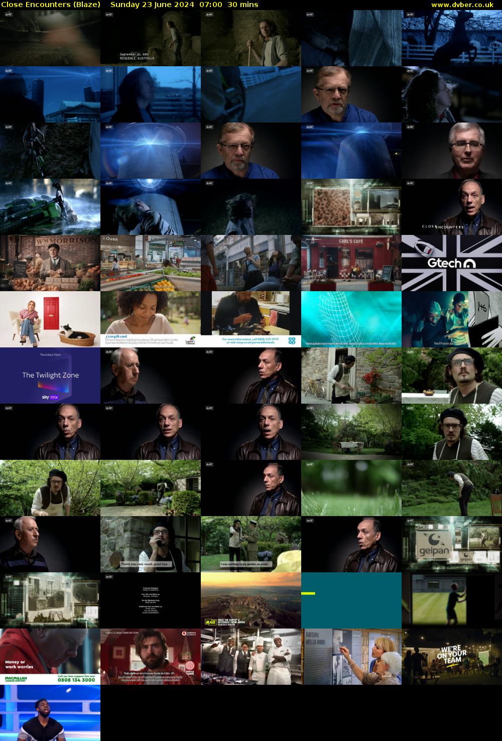 Close Encounters (Blaze) Sunday 23 June 2024 07:00 - 07:30