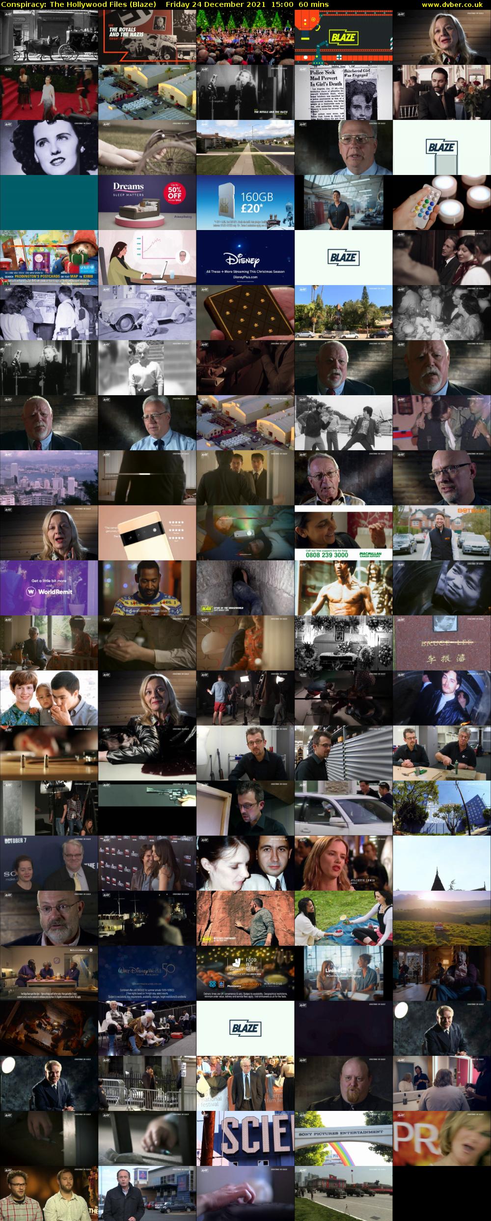Conspiracy: The Hollywood Files (Blaze) Friday 24 December 2021 15:00 - 16:00