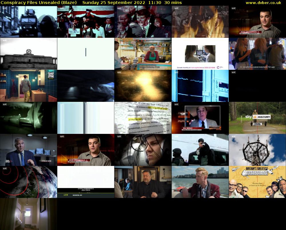 Conspiracy Files Unsealed (Blaze) Sunday 25 September 2022 11:30 - 12:00