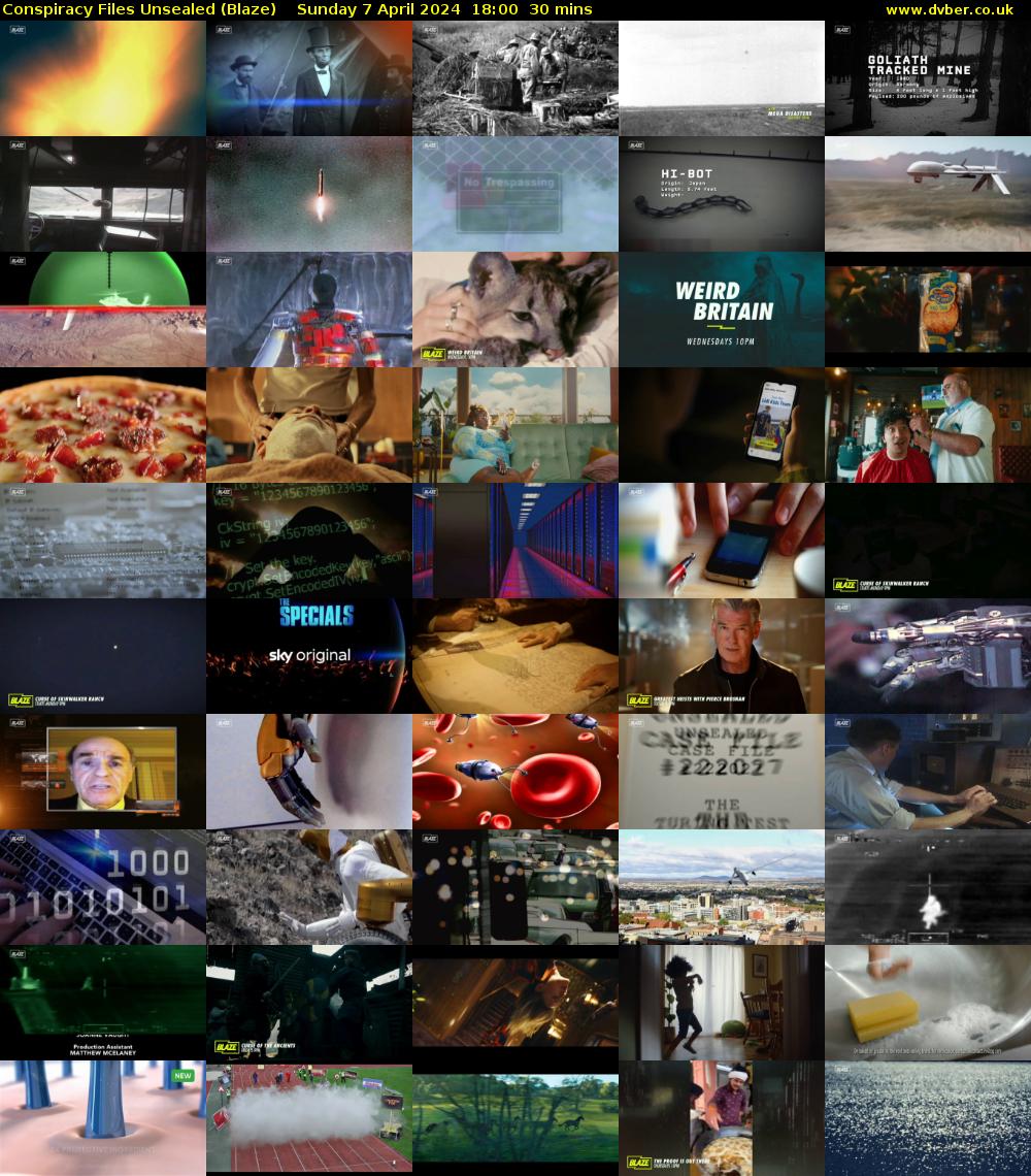 Conspiracy Files Unsealed (Blaze) Sunday 7 April 2024 18:00 - 18:30