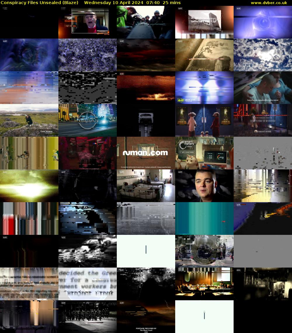 Conspiracy Files Unsealed (Blaze) Wednesday 10 April 2024 07:40 - 08:05