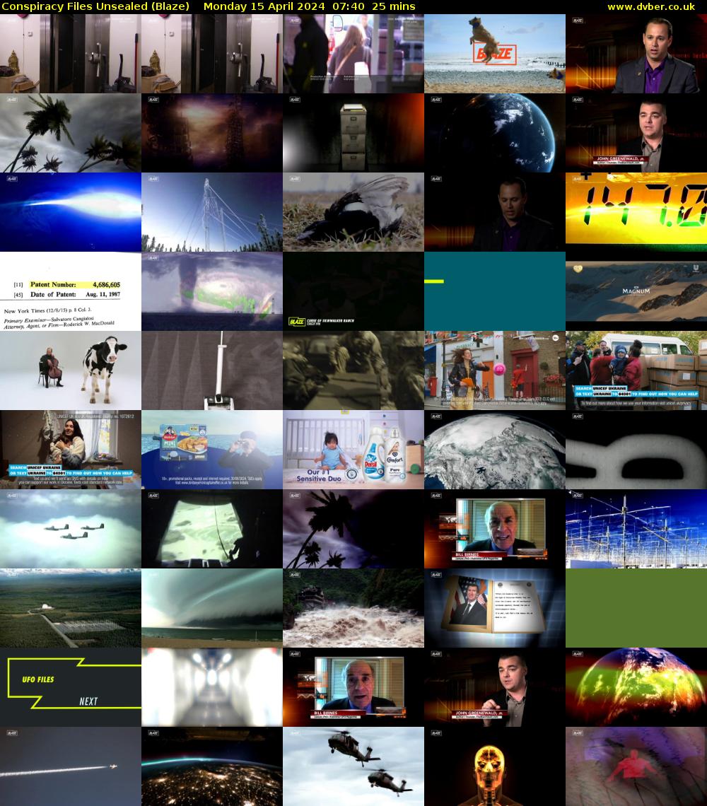 Conspiracy Files Unsealed (Blaze) Monday 15 April 2024 07:40 - 08:05