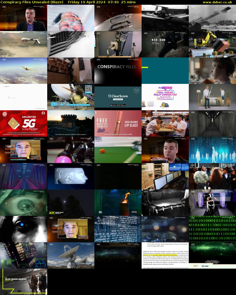 Conspiracy Files Unsealed (Blaze) Friday 19 April 2024 07:40 - 08:05