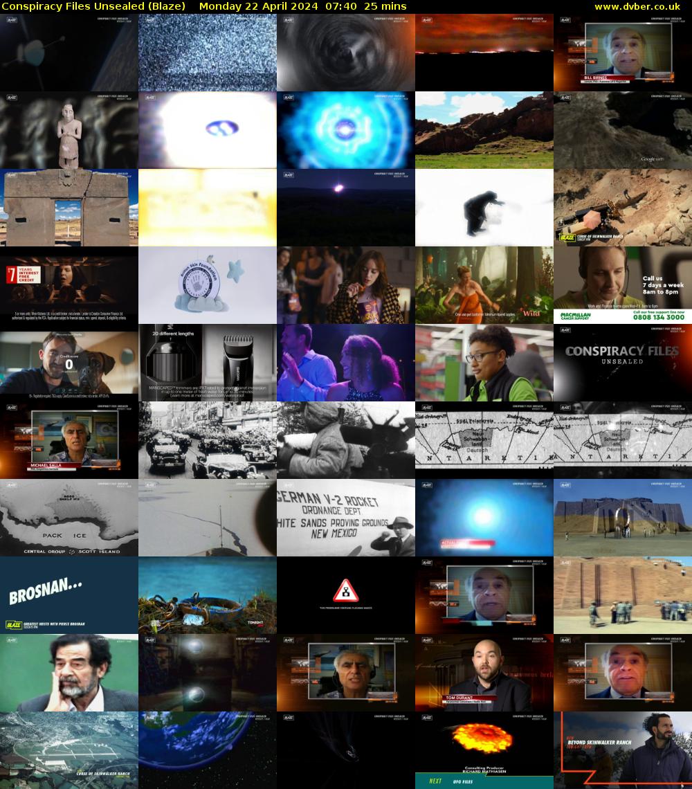Conspiracy Files Unsealed (Blaze) Monday 22 April 2024 07:40 - 08:05