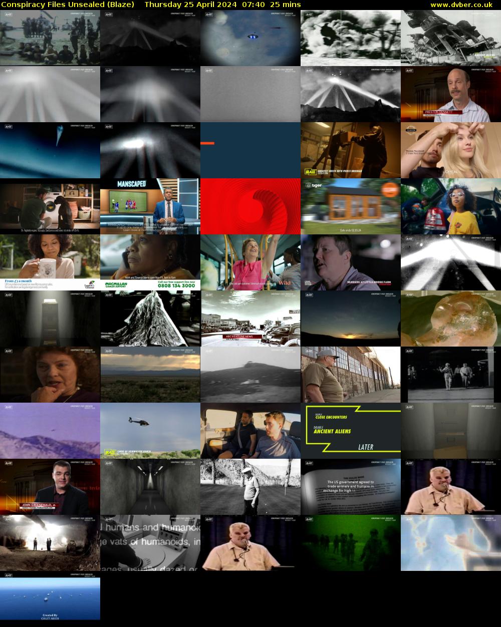 Conspiracy Files Unsealed (Blaze) Thursday 25 April 2024 07:40 - 08:05
