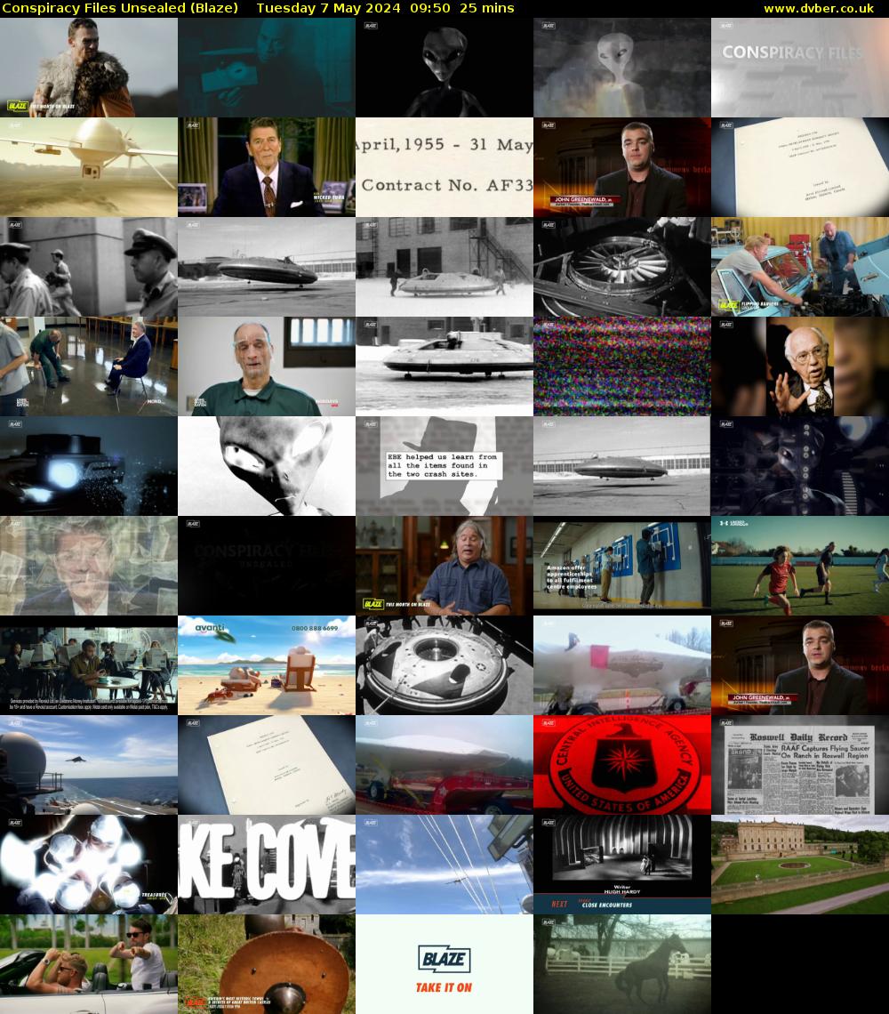 Conspiracy Files Unsealed (Blaze) Tuesday 7 May 2024 09:50 - 10:15