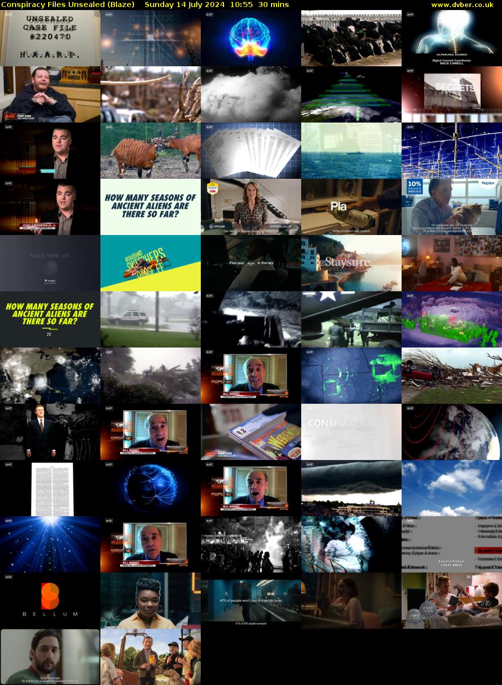 Conspiracy Files Unsealed (Blaze) Sunday 14 July 2024 10:55 - 11:25